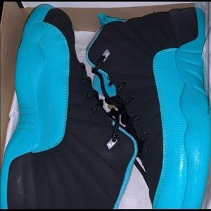 Black blue Jordan 12s